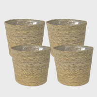 4er Übertopfset 4S Seegraskorb 14cm