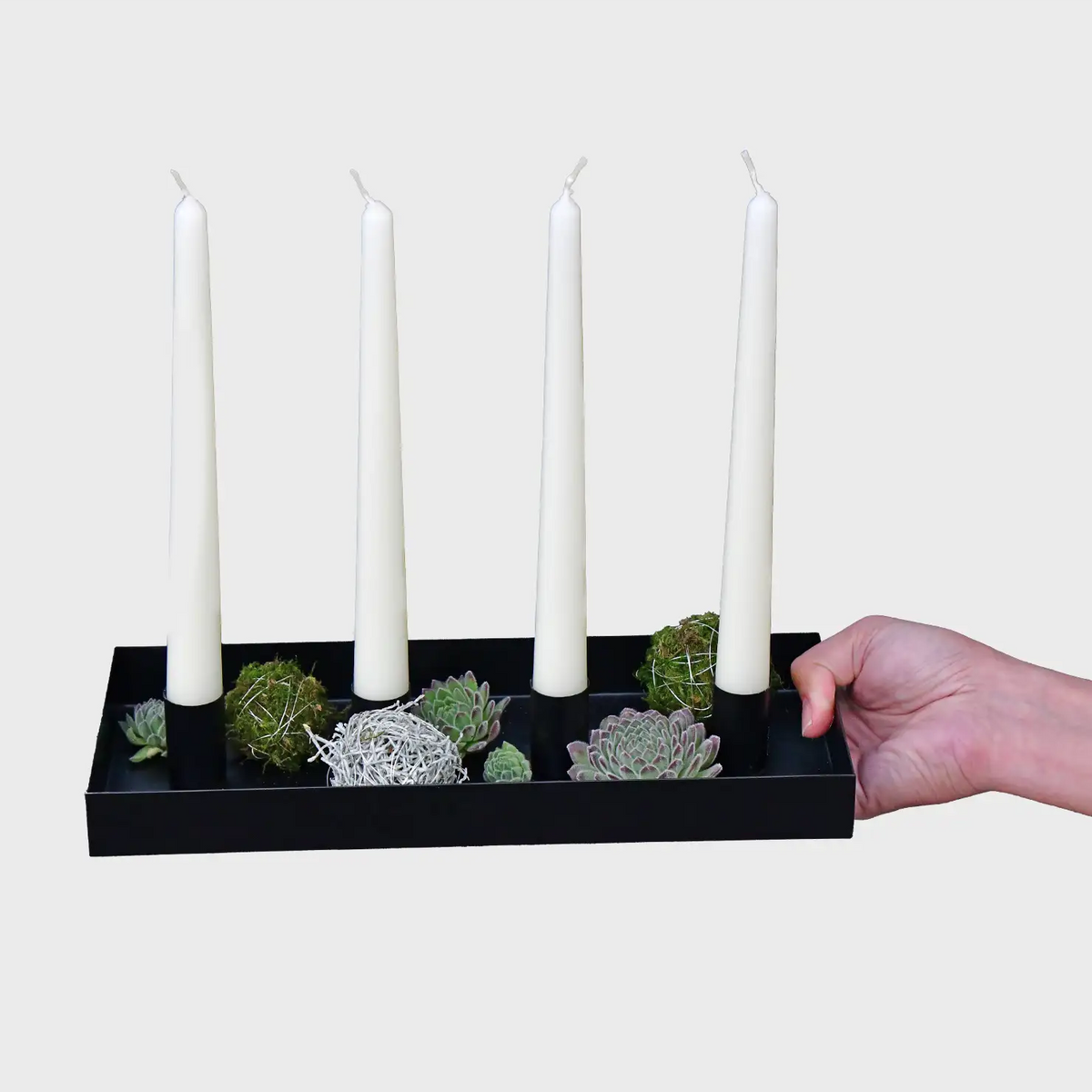 Adventskranz Modern mit Metallschale und Floristendeko