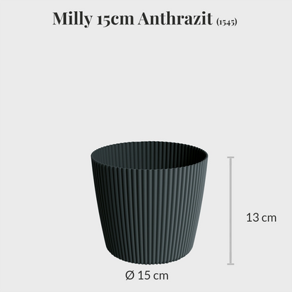 2er Übertopfset 2S Milly Weiß-Antharzit