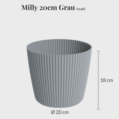 4er Übertopfset 2L 2S Milly Anthrazit-Grau