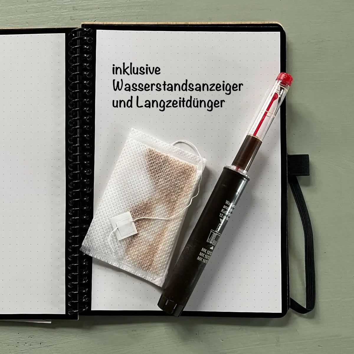 inklusive Wasserstandsanzeiger und langzeitdünger
