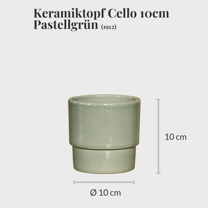 pastellgrüne Keramiktöpfe für Babypflanzen