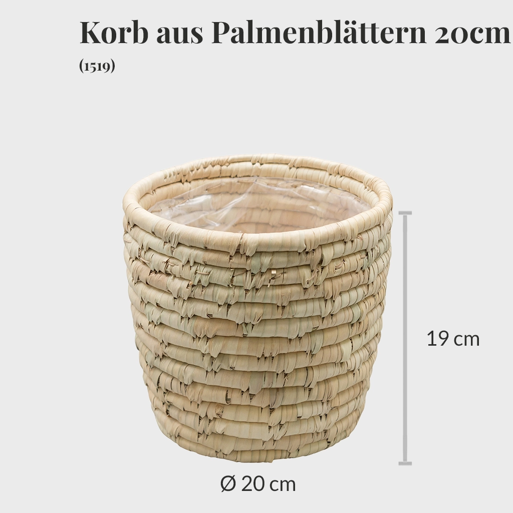 Korb aus Palmenblättern 20cm