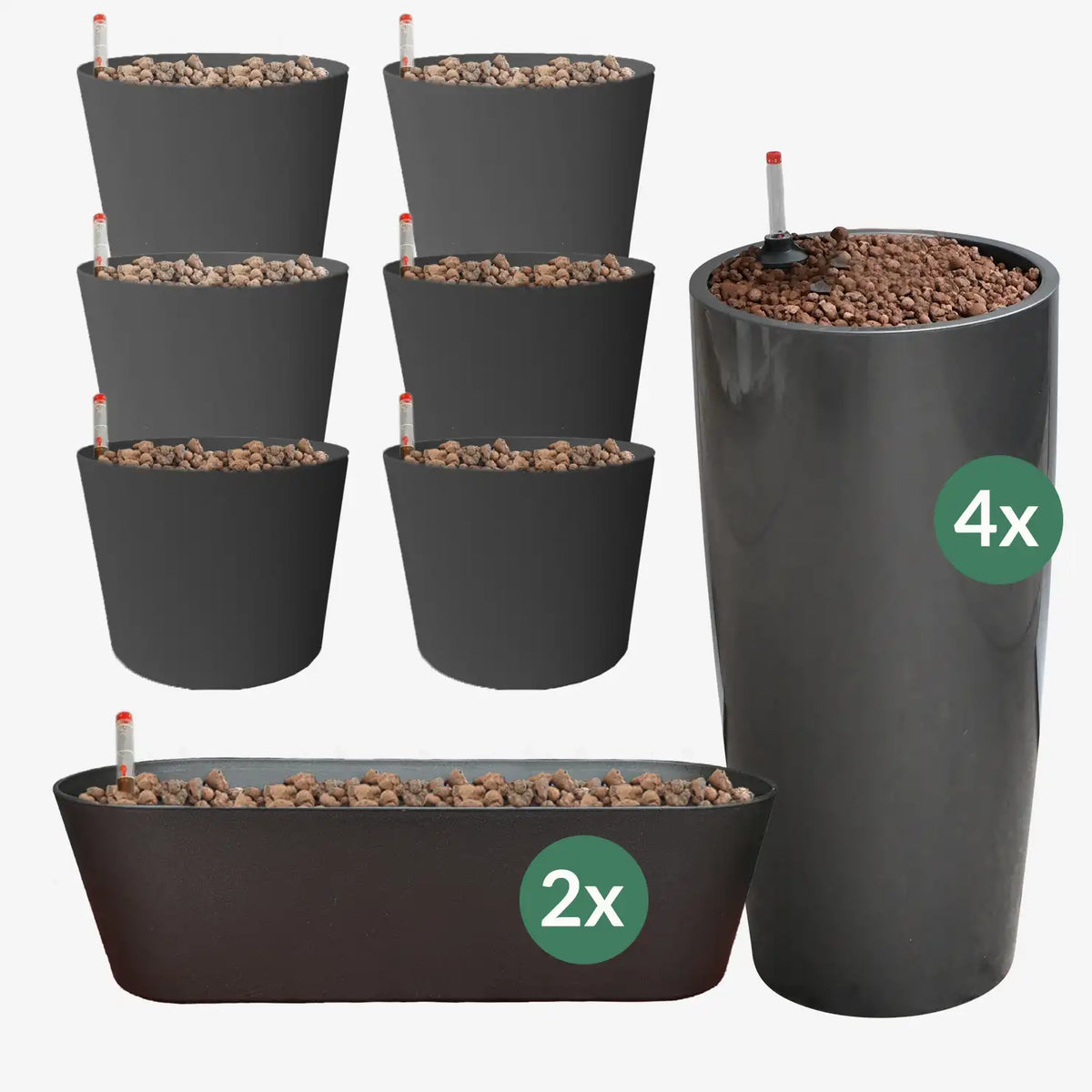 Übertöpfe Palettenset mit Vase Klassik