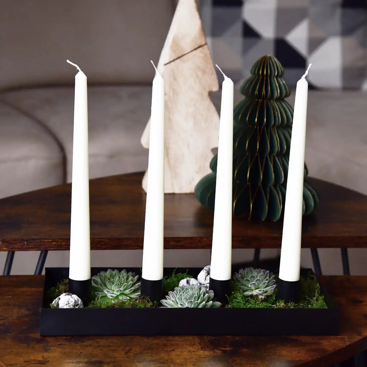 Adventskranz Modern mit Metallschale und Floristendeko
